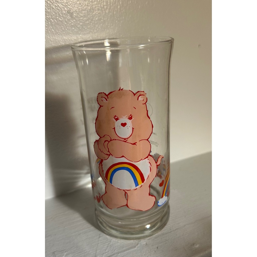 Vintage 1983 Care Bears Cheer Bear Pizza Hut Collector Series Glass Tumbler